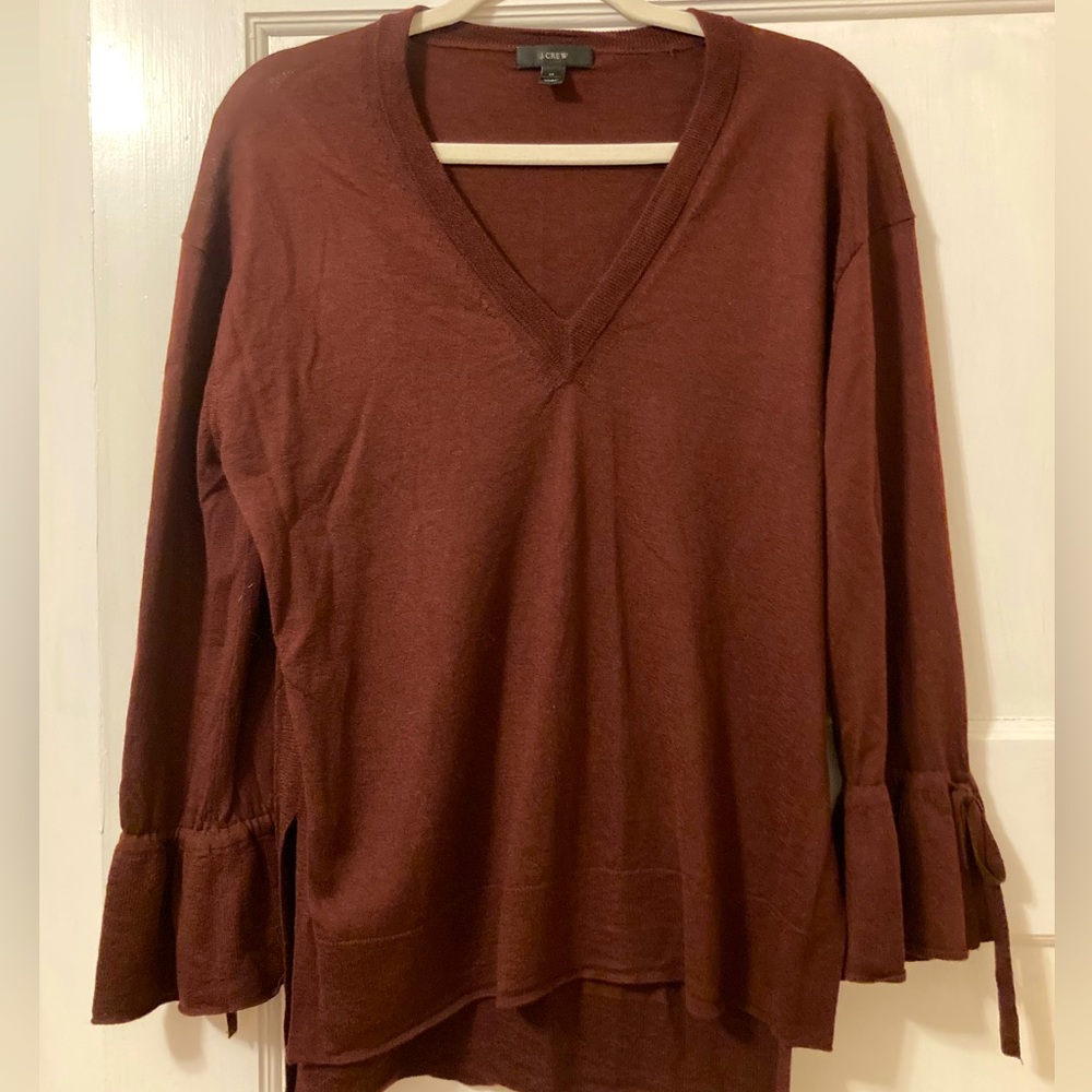 J crew sweater with tie sleeves